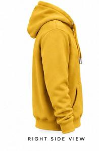 เสื้อฮู้ดผู้ชายสีมัสตาร์ด ทรงปกติ ผ้าฝ้ายฟลีซสีพื้น ลำลอง มีกระเป๋า โลโก้ด้านหน้า สำหรับฤดูหนาว น้ำหนัก 320 กรัม - Product Image 6
