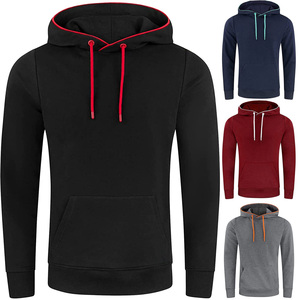 Sweat-shirt à capuche décontracté pour homme, style baseball, doublé polaire chaud, avec poche kangourou, pour l'automne, l'hiver et le printemps - Product Image 1
