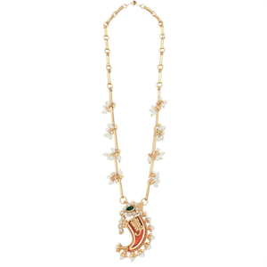 Ensemble de collier de mariée en pierre de Pota et perles - 10575478RGR - Product Image 2