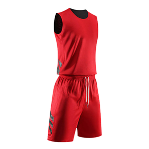 Ensemble de vêtements de sport pour hommes, maillot et short de basket-ball rouge et noir, design personnalisé, nom de l'équipe, votre nom et votre numéro, kit de basket-ball - Product Image 4