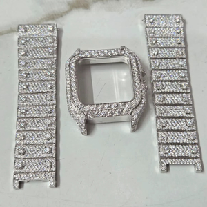 Relojes Deportivos de Lujo con Diamantes Moissanite VVS, Miyota Cuadrado de 7mm, Correa de Acero Inoxidable, Cristal Analógico, Todos los Diamantes Probados - Product Image 3