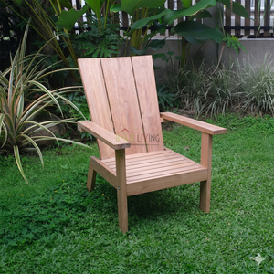 Teak Garden Adirondack Chair Outdoor Wooden Armchair Contemporary Design Durable Eco-Friendly Portable Park & Villa - Product Image 3