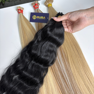 Extensiones de Cabello Humano Virgen Vietnamita Rusa de Hanoi, con Punta Doble I-tip, en Paquetes, en Colores Negro Natural, Castaño y Rubio - Product Image 3