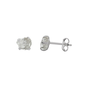 925 Silver Natural Petroleum Quartz Rough Butterfly Lock Stud <b>Earrings</b> Fashion Trendy Dainty Prong Setting Wedding 3 Pairs Pack - Product Image 3