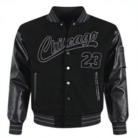 Veste universitaire personnalisée avec logo, manches en cuir, broderie chenille, veste de baseball universitaire pour hommes et femmes, hiver