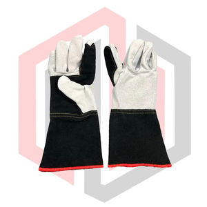 Guantes de Soldadura MIG/TIG de Cuero Vacuno Dividido, Resistentes, Duraderos, 11 oz, Resistentes a Desgarros, Anti-Corte, Anti-Calor, para Bomberos - Product Image 1