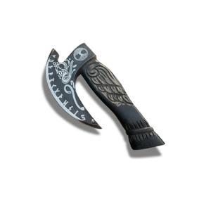 Cortador de Pizza Estilo Vikingo Hecho a Mano, Cuchilla Grabada de Acero con Alto Contenido de Carbono, Mango de Madera, Grado Industrial Personalizado, Pasha Enterprises - Product Image 1