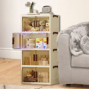 Armadio Pieghevole a 3 Ripiani per Stoccaggio, 2 Colori, Pratiche Scatole e Contenitori a 3 Livelli - Product Image 4