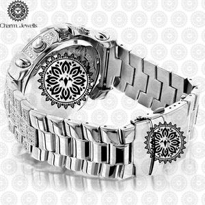 Charm_Jewells Luxury Men's Stainless Steel Watch 40mm Case Mechanical Movement Glass Dial Hip Hop Style 10 Bar Water Resistant - Product Image 4