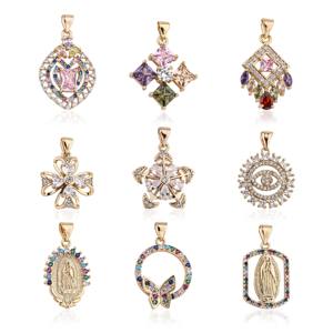 Lab Grown Gemstone Teardrop Heart Star Charm Pendant Gold Wholesale Set - Product Image 1