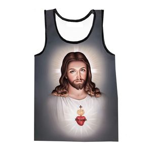 Débardeur pour homme à séchage rapide, respirant et écologique, avec impression numérique 3D de Jésus et impression intégrale personnalisée - Product Image 4