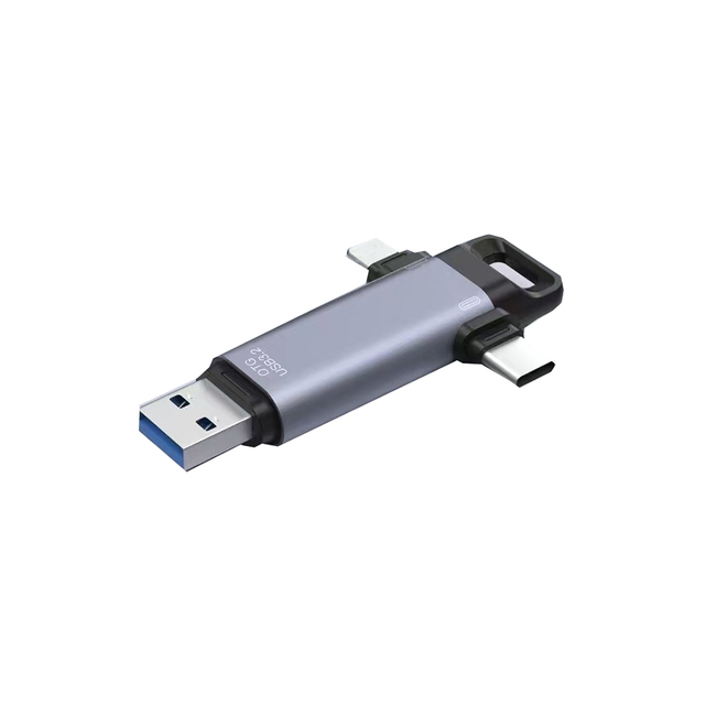 High Quality 3-in-1 Fingerprint USB Flash Drive New Design Custom Logo High-Speed 64GB 128GB 256GB Metal Type USB 3.1