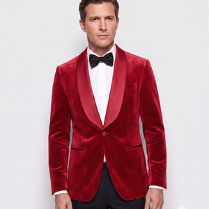 Luxury Modern Dark Maroon 9000 Velvet Satin Blazer Girls 100% Polyester Customizable Sizes Wedding Party Wear Heavyweight Export - Product Image 6