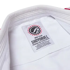 Kimono de Jiu Jitsu Shoyorol Fighter Gi de Color Blanco con Logotipo Personalizado, Uniforme de Jiu Jitsu Brasileño de Primera Calidad, 100% Algodón - Product Image 3
