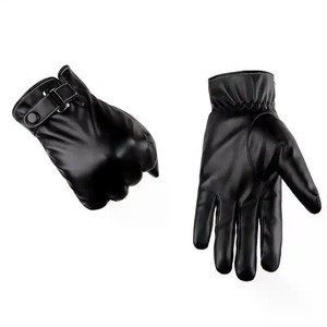 Gants en cuir noir pour hommes et femmes, chauds, compatibles avec les écrans tactiles, décontractés, séchage rapide, respirants, pour le sport, la conduite, le cyclisme, les activités hivernales en plein air - Product Image 1