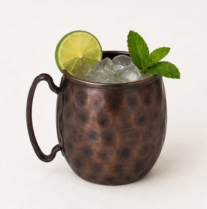 Taza Moscow Mule hecha a mano 100% cobre puro, diseño martillado negro antiguo, taza de cobre de grado alimenticio para cócteles, cerveza y bar. - Product Image 2