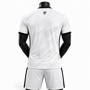 <b>BIN</b> FATEH Men's Soccer Uniform Set White Black Sublimation Print Breathable Polyester Adult Size Soccer Uniform WIth Best OEM - Product Image 2