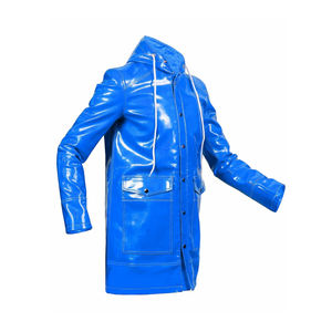 Chaqueta de Trabajo Industrial Impermeable Unisex de PVC - Impermeable Resistente con Logotipo Frontal - Product Image 4