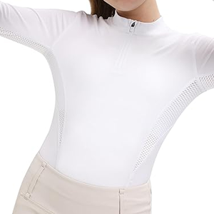 Camiseta de equitación para niños de primera calidad, diseño personalizado, capa base de equitación, tejido de malla técnica, ajuste cómodo, ecuestre - Product Image 5