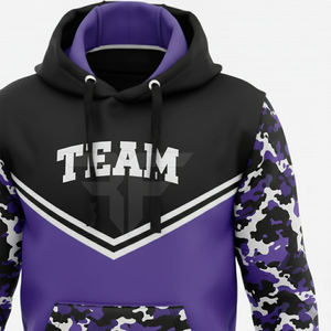 Sweat à capuche imprimé en mousse avec logo en relief caoutchouté, personnalisable, doublure Sherpa, intérieur en fausse fourrure, idéal pour l'hiver - Product Image 4