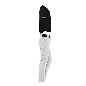 Camiseta de Béisbol Personalizada para Hombre, Negra, Manga Corta, Nombre del Equipo 00 Bordado, Pantalones de Uniforme Transpirables de Poliéster con Cierre de Cinturón - Product Image 5