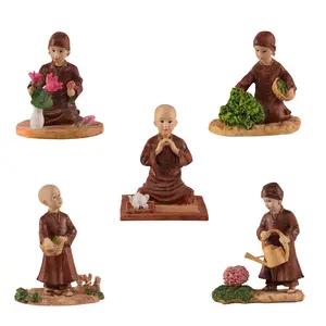 Hot 8 Young Monk Statue Resin Fast Delivery Handicraft For Home Decoration Customize Design Vietnam Sculptures