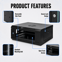 Baie de serveur murale métallique 4U 19 pouces avec porte en verre trempé pour équipement de vidéosurveillance, télécommunications et informatique – En stock