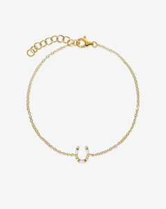 Bracelet en or massif 9K 10K 14K 18K avec diamants CVD de laboratoire VVS DEF, forme fer à cheval, ronds et baguettes, à maillons et chaîne - Product Image 2