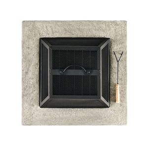 Tavolo da 28 pollici con coperchio in legno di cemento grigio pietra - Product Image 5