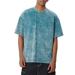 Camiseta de Hombre Nueva, Ligera, de Alta Calidad, de Secado Rápido, de Tela de Algodón, Lavada con Ácido, Talla Grande, al por Mayor, Informal y Urbana - Product Image 2