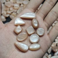 Lot de cabochons en pierre de lune naturelle pêche, formes variées, tailles mixtes, pour la création de bijoux