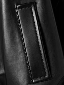 Blouson aviateur en cuir surdimensionné noir vestes en cuir véritable pour femmes en cuir d'agneau pur fait à la main vente en ligne - Product Image 4