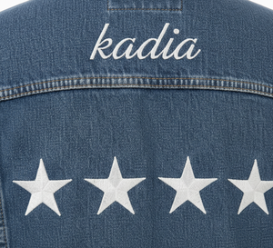 แจ็คเก็ตยีนส์ปักลายแบรนด์ Kadia แบบสั่งทำพิเศษ OEM แจ็คเก็ตยูนิเซ็กซ์ห้าดาว แจ็คเก็ตยีนส์ผ้าฝ้ายคุณภาพสูงสำหรับผู้ชาย - Product Image 4