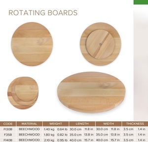 Wood Double Tier Rotating Tray Smooth-Spin Lazy Susan for <b>Tabletop</b> Spice Serving - Product Image 5