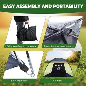 Kit de filet d'entraînement de golf 10x7 pieds avec tapis, balles, tee, cible et sac pour l'entraînement à domicile dans la cour - Product Image 4