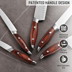 Set di 5 Coltelli da Cucina in Acciaio Inossidabile ad Alto Contenuto di Carbonio - Product Image 2