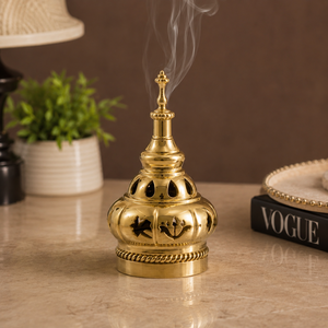 Quemador de Incienso Vintage de Latón con Asa, Soporte Decorativo de Metal para Dhoop Dani, para Templo, Hogar, Hotel, Decoración de Restaurantes - Product Image 2