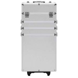 Maleta de Maquillaje de Aluminio Plateado con Ruedas - Product Image 2