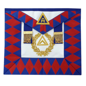 Épingle de sûreté personnalisée brodée en cuir pour tablier maçonnique, faite à la main, pour cérémonies de loge et événements fraternels, prix abordable, vente en gros - Product Image 1