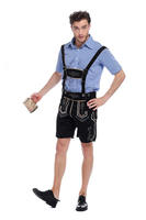 Ensemble traditionnel bavarois allemand Lederhosen, grande taille, respirant, costume de festival Oktoberfest avec cuir véritable