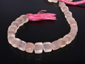 Cuentas de Calcedonia Rosa AAA, Facetadas en Forma de Cubo, 6-7MM, Calcedonia en Caja 3D, Cuentas Cuadradas, Calcedonia Rosa Natural Suelta - Product Image 5