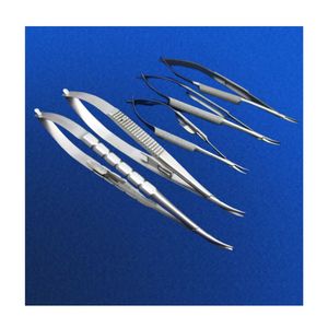 Ensemble d'instruments médicaux professionnels de qualité supérieure, 5 porte-aiguilles microchirurgicaux Castroviejo assortis, courbés, pour implants dentaires MR-65 - Product Image 4