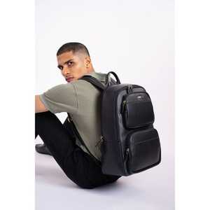 Mochila Clásica Multifuncional Antirrobo de Cuero Genuino Gear Essentials, Estilo Profesional, Negra, Práctica Bolsa de Viaje - Product Image 1