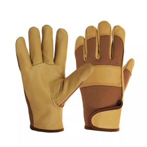 Leather Safety Gloves Full Finger Windproof Touchscreen Wear-Resistant Non-Slip <b>Hook</b> Loop Closure Outdoor Activities Unisex - Product Image 1