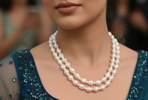 สร้อยคอลูกปัดไข่มุกของผู้หญิงคลาสสิกสำหรับงานแต่งงานและของขวัญ - Product Image 2