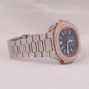 Luxury Men's Moissanite <b>Diamond</b> <b>Watch</b> Bling Hip Hop Style Display Steel Strap Perfect Birthday Gift <b>Watch</b> For Ocation - Product Image 3