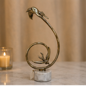Sculpture d'oiseau moderne en métal, figurine animale abstraite décorative, artisanat artistique fait main, accent de décoration intérieure contemporaine pour table - Product Image 2