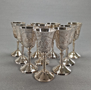 New 2026 Silver Plated Brass <b>Goblet</b> <b>Wine</b> Glass Liquor Cup Chalice Luxurious Unique Business Gifts Premium Quality - Product Image 1