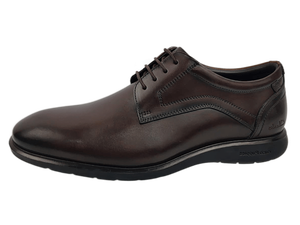 Zapatos Oxford de Vestir para Hombre, de Cuero Genuino Marrón, con Punta Puntiaguda, Cordones, Transpirables, Logotipo Repujado, Suela de Goma, para Oficina y Carrera Profesional - Product Image 4
