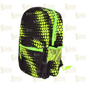 Sac à dos tendance à motif de points, noir et vert lime, fermeture éclair, sac unisexe, capacité 20-35L, en polyester - Product Image 2